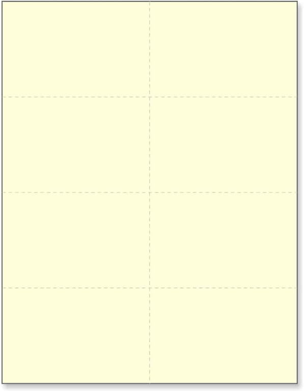 Limited Papers (TM) 8.5x11 Perforated Paper, Variety of Perforation Sizes and Colors, for Forms, Tickets, Postcards, Business Cards. (Ivory, 8 up)