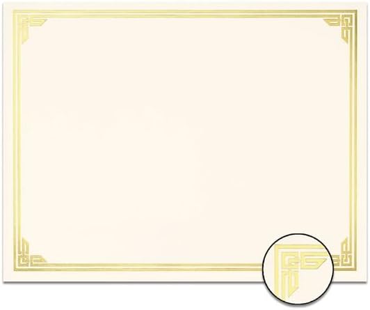 PaperDirect Gold on White Classic Specialty Certificates, 8½ x11, Foil Accents, 50 Count, Certificates And Awards Paper, For School, Work, Diplomas & Award Certificates