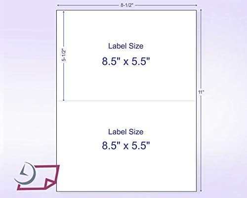 NextDayLabels - 8-1/2 x 11 Neon Color High Light Fluorescent Labels for Laser & Inkjet Printer (Green Fluorescent, 8-1/2" x 5-1/2" - 2 Per Page | 200 Labels)