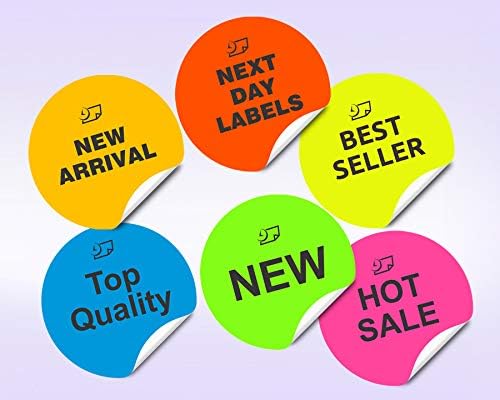 NextDayLabels - 8-1/2 x 11 Neon Color High Light Fluorescent Labels for Laser & Inkjet Printer (Pink Fluorescent, 1.5" Round - 30 Per Page | 3000 Labels)