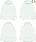 Eidonta 4 Pack Clear Glass Shade Replacements, Bell Shaped Glass Shade Covers for Ceiling Fan Light Fixture, 4.92"High, 4.72"Diameter, 1.65 "Fitter, High Transmittance Globe Lampshades for Vanity