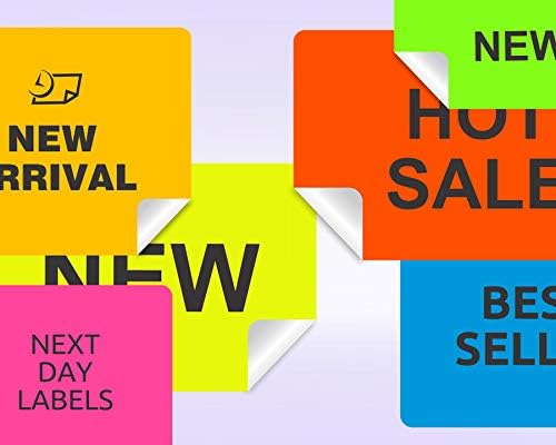 NextDayLabels - 8-1/2 x 11 Neon Color High Light Fluorescent Labels for Laser & Inkjet Printer (Blue Fluorescent, 4 x 5-4 Per Page | 400 Labels)