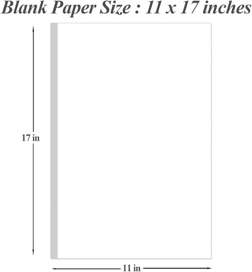 11" x 17" Blank Print Paper, 45Sheets/90Pages Blank Loose-Leaf Paper, Ledger Size Printing in Office, 100gsm Blank Paper