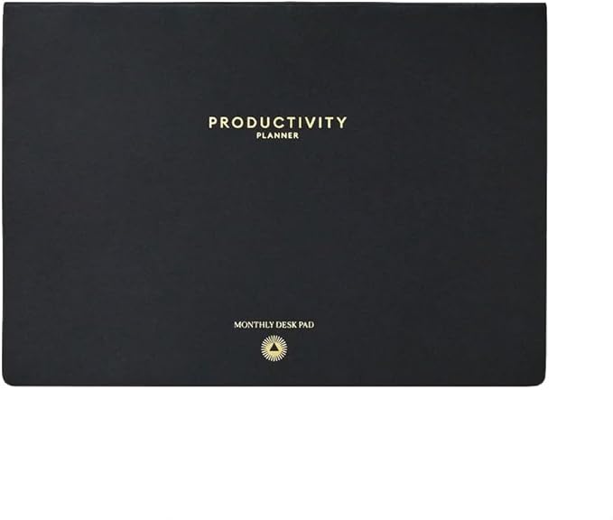 Intelligent Change Monthly Desk Pad, 2-Year Productivity Planner, Tear-Out Deskpad for to-Do List, Calendar, Productivity Tools for Time Management and Mindfulness, A4 Size, Black