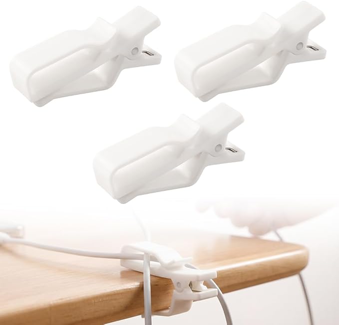 Movable Cord Holder for Nightstand, 2026 New Upgrade Cord Organizer Holder, Cable Organizers USB Cable Holder Wire Organizer Cord Clips, Cable Hider for Home, Office,Cubicle Accessories (9, White)
