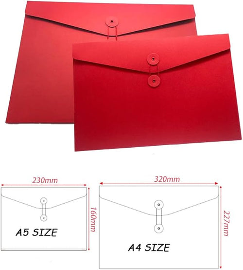 10pcs A4 Kraft Paper Envelopes Portfolio Foolscap File Folders Document Folder with String Fastener Closure Wallet Pockets File Bags Storage Pouch Paperwork Organizer Bag for Office School Home