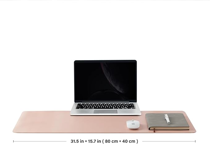 Cork Desk Mat - Dual-Sided Desk Pad for Office and Home - Desk Organization and Accessories - Ideal for Large Mouse Pad and Desk Mats on Top of Desks(Pink,31.5"x 15.7")