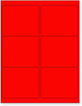 NextDayLabels - 8-1/2 x 11 Neon Color High Light Fluorescent Labels for Laser & Inkjet Printer (Red Fluorescent, 4" x 3-1/3" - 6 Per Page | 150 Labels)
