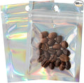 100Pcs Holographic Packaging Bags, 2.7x3.9 inch Resealable Foil Pouch Mylar Sample Bag Great for Small Business and Party Favor Food Storage Favors, Small Business Packaging