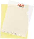 JAM PAPER Plastic Sleeves - Letter Size - 9 x 11 1/2 - Yellow Project Pockets - 120 Bulk Page Protectors/Pack