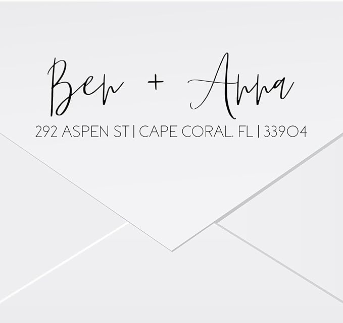 Self Inking Modern Address Stamps | Custom Return Address Stamper (Modern Brush Script, Large)
