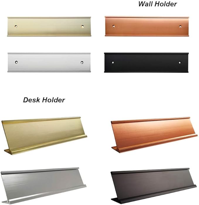 Personalized Name Plate With Wall Or Desk Holder Customized Engraving 2x8
