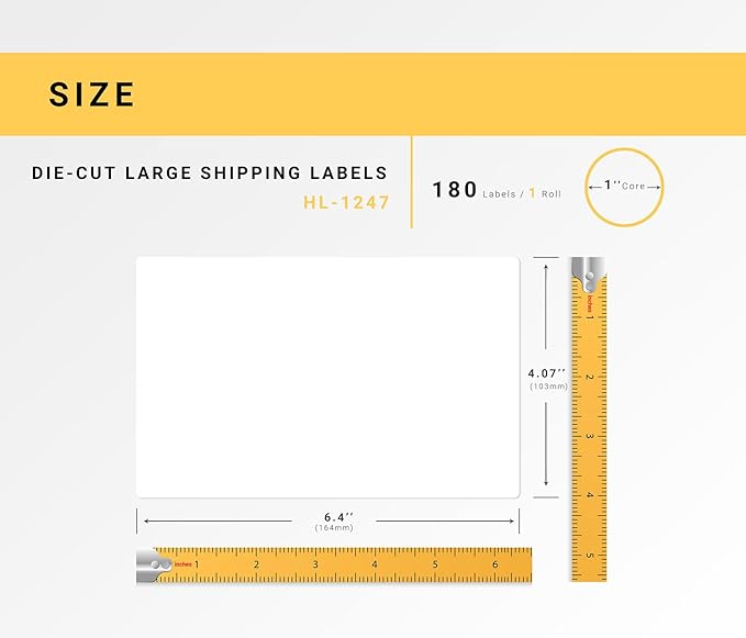 HOUSELABELS Compatible with DK-1247 Replacement Roll for Brother QL Label Printers; 180 Large Shipping Labels; 4.07" x 6.4" (103mm*163mm) - 1 Roll
