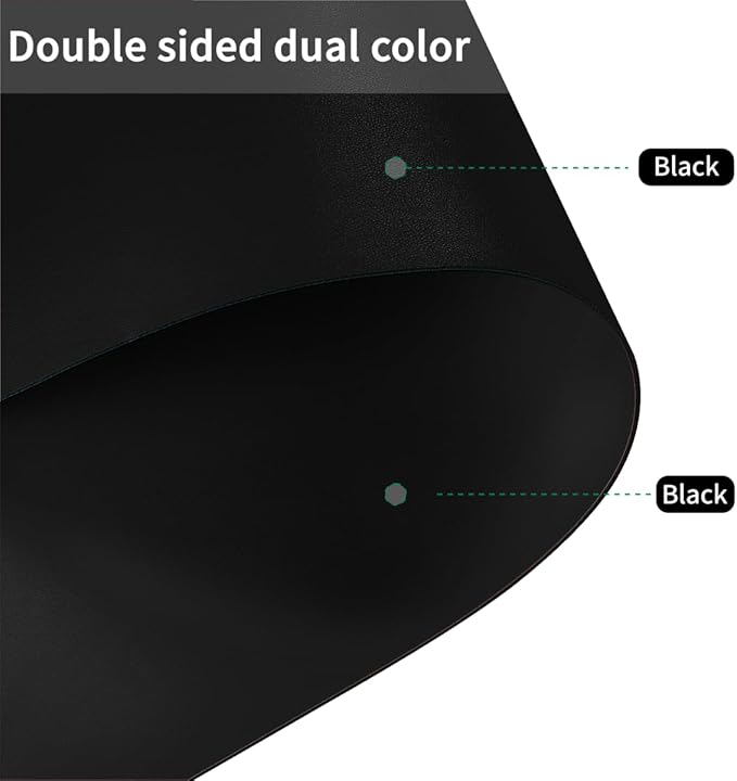 Zinkooat Leather Dresser Cover,1.8mm Thick,12x40 Inch,Dresser Protector Top,Dresser Top Protector,Dresser Cover Top,Dresser Top Cover,Dresser Cover Top for Bedroom.(Black+Black,12x40)