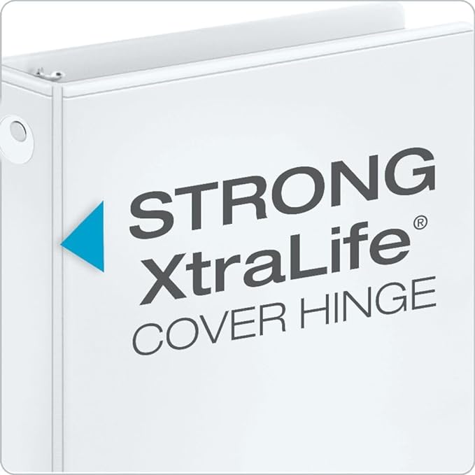 Cardinal Economy 3-Ring Binders, 3", Round Rings, Holds 625 Sheets, ClearVue Presentation View, Non-Stick, White, Carton of 12 (90651)