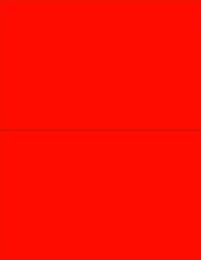 NextDayLabels - 8-1/2 x 11 Neon Color High Light Fluorescent Labels for Laser & Inkjet Printer (RED Fluorescent, 8-1/2" x 5-1/2" - 2 Per Page | 200 Labels)