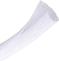 CrocSee 10ft - 1 inch Braided Cable Management Sleeve Cord Protector - Self-Wrapping Split Wire Loom for TV/Computer/Home Theater/Engine Bay - White