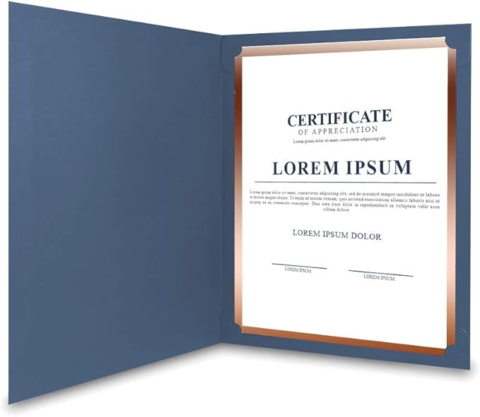 SUNEE Certificate Holders(Navy Blue, 50 Packs), Diploma Covers Gold Foil Border, for Letter Size 8.5x11 Certificates, Cardstock, Document Papers