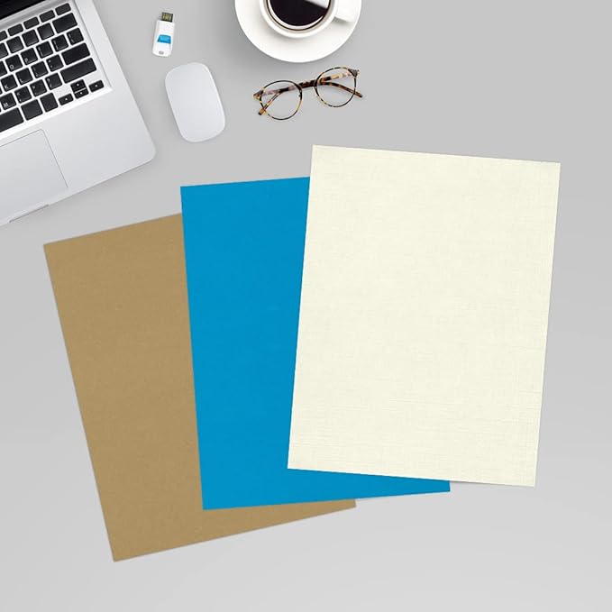 LUXPaper 8.5" x 11" Classic Linen Paper | Letter Size | Natural White | 70lb. Text | 1,000 Qty