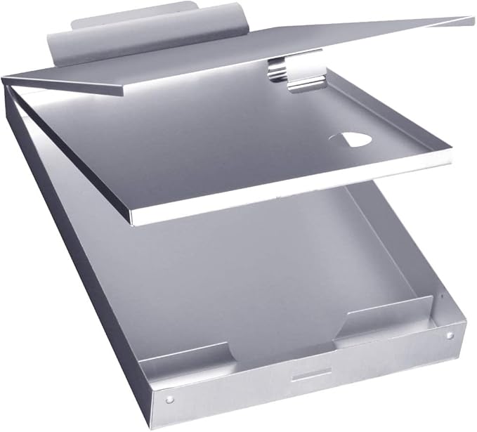 Sunnyclip Metal Clipboard with Storage, Aluminum Three-Tier Box Clipboards,Binder Form Holder with High Capacity Clip,Great for Worksites,Management,Office Business Professionals,14 x 9 x1.5 inch