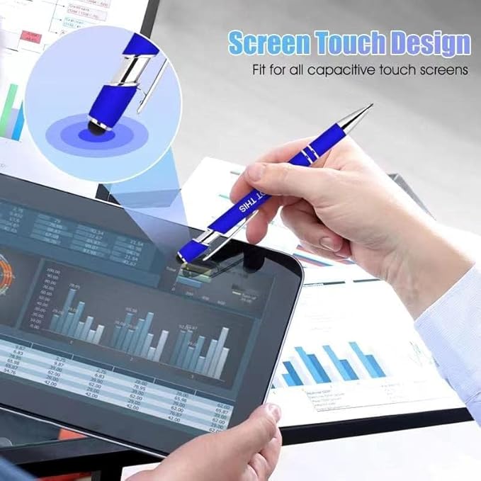 Greengines 20 Pcs Inspirational Pens - Motivational Ballpoint Pens Bulk with quotes Stylus Tip Gifts for School Office Supplies Black Ink
