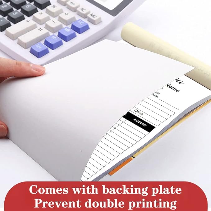 Personalized Invoice Book Custom 2 Part/3 Part Receipt Book Quote Estimate Order Forms Carbonless Form with Your Company Name Logo Address,2-10 Books (Style 12)