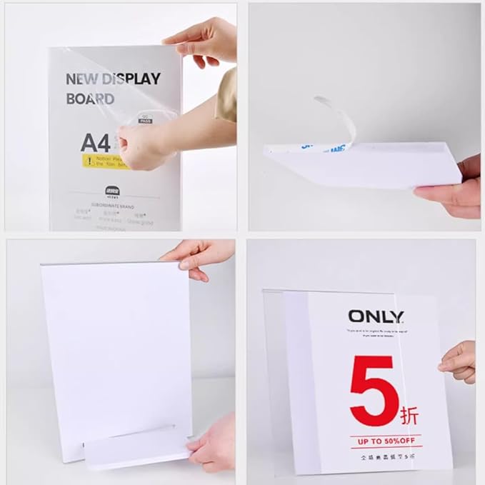 ECKEK Acrylic Sign Holder A3/A4/A5 Menu Displays L Shape Sign Stand Table Top Sign Stand (Vertical A5 148×210mm/ 5.83×8.27 inches)