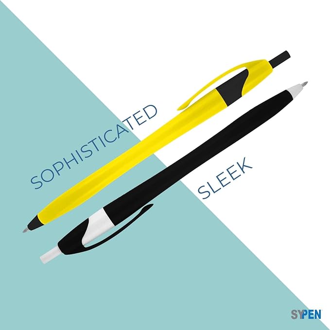SyPen Personalized Pens With your Custom Logo or Text-1000 Pack Bulk-for Businesses, Parties, and Events, Custom Printed Slim Ballpoint Click Pens, Pink Barrel Color, Black Ink