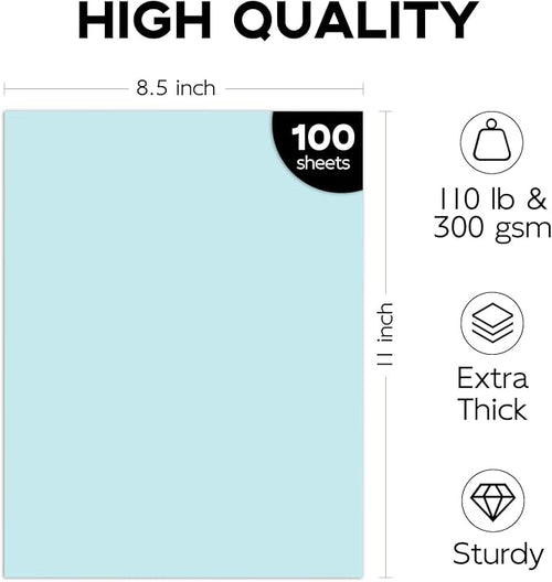 110lb Blue Cardstock, Goefun 100 Sheets Thick Blue Card Stock 300 GSM for Invitations, Menus, Poster, DIY Card