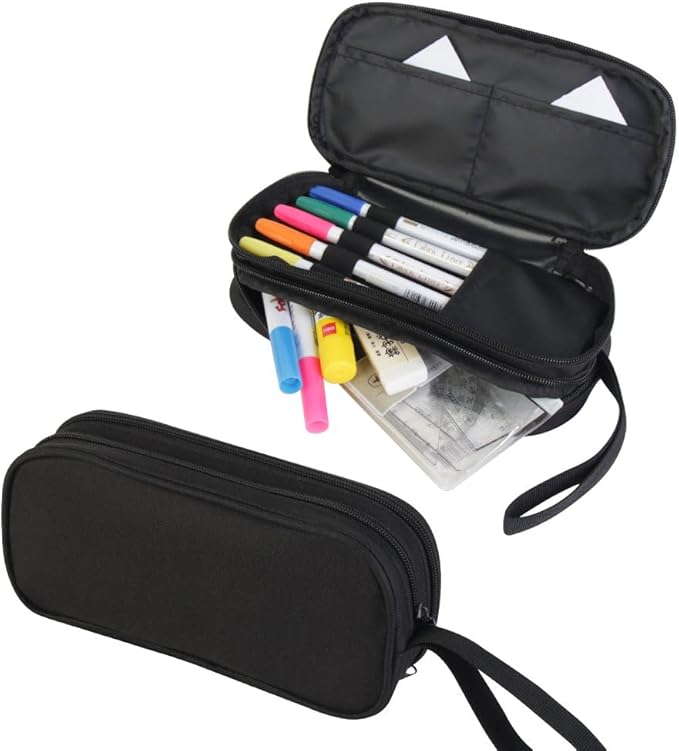HiGaits Pencil Case for Boys,Multi-Slot Large Capacity Pencil Pouch with Soft Zipper, Durable Pen Box Panda