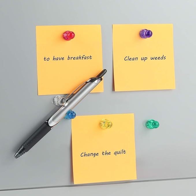 MHDMAG Magnetic Push Pins Powerful Strong Push Pin Magnets for Fridge Whiteboards Calendars Maps in School & Office Pack of 60,Purple