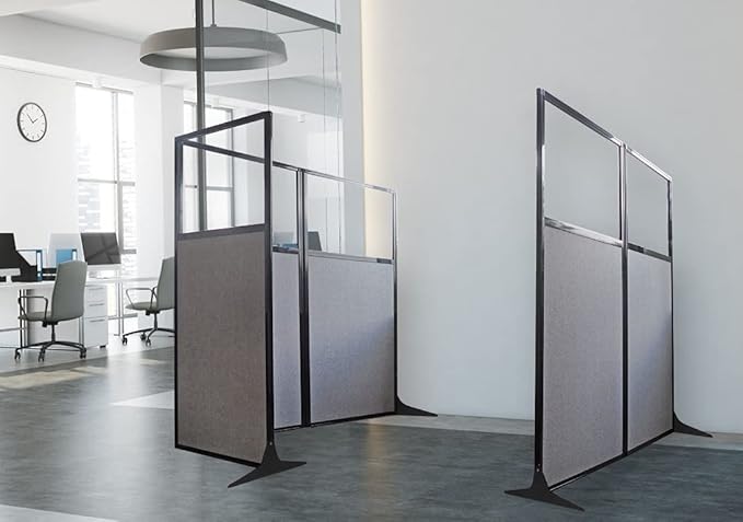Versare Workstation Partition | Portable Wall Divider | Modern Office Cubicle | Free Standing Privacy Screen | Flexible Work Space | 99" x 70" Caribbean Fabric Panels