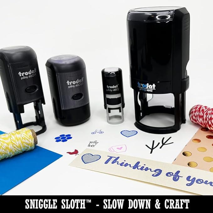 Thank You in Heart Self-Inking Rubber Stamp for Stamping Ink Stamper Crafting Planners - 1/2 Inch Mini - UV Ink