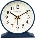4.5"Retro Analog Alarm Clock,Vintage decor , Super Silent Non Ticking Small Clock with Manual Light, Snooze, Battery Operated, for Bedroom, Living Room, Office,Nightstand, Bedside, Desk ,Table(Blue)
