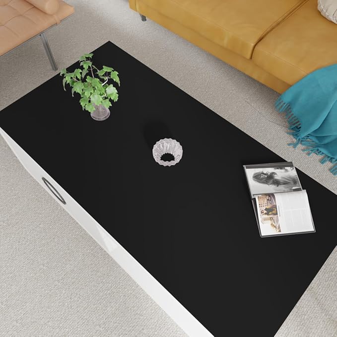 Zinkooat Table Cover Protector - 24x78 Inch Waterproof Easy to Clean Can Conceal Flaws Protector The Table Top from Scratches Used for Coffee Table (Black+Black 24x78)