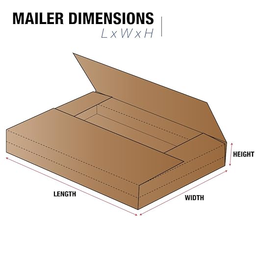 Tape Logic TLM12122K Easy-Fold Mailers, 12 1/2" x 12 1/2" x 2 1/2", Kraft (Pack of 50)