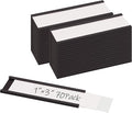 Realth C Channel Magnetic Label Holders 70 Pack 1'' x 3'' with Paper Inserts and Clear Plastic Protectors, Magnetic Data Card Holders File Cabinet Labels for Metal Racks and Shelves