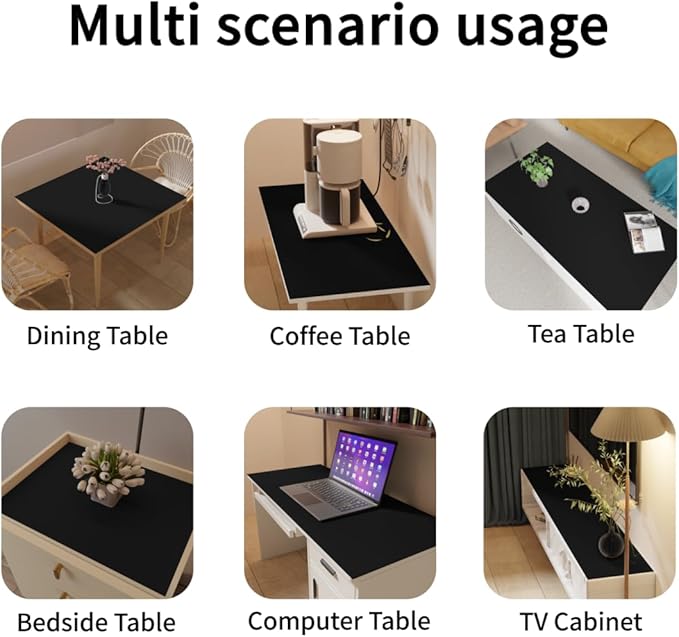 Zinkooat Dining Table Cover Protector for Dining Room Table - Can Be Used On Both Sides Waterproof and Easy to Clean Good Flatness Used for Dining Table(Black+Gray 44x78)