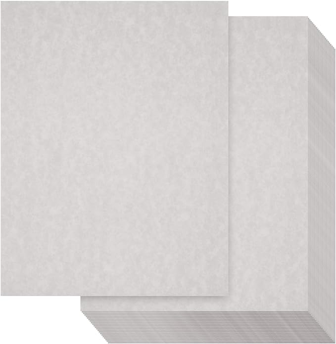 Best Paper Greetings Certificate Paper - 8.5 x 11 in Light Gray - Vintage 90 GSM Textured Parchment Paper for Printing & Writing Diplomas & Award Certificates - 96 Sheets