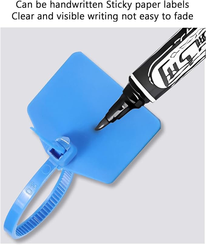 6 in Marker Nylon Cable Ties, Plastic Water Proof Tags, Self-Locking Written-on Cable Marker, Security Seals Label for Cabling, Wire Marking Label, Shipping Hanging Tags - Green/ 100pcs