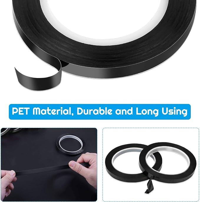 Audab 6 Rolls 1/4 Pinstripe Tape Vinyl Chart /White Board Tape Lines Dry Erase Whiteboard Thin Tape Pinstriping Graphic Grid Marking Tape