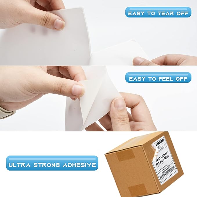 MFLABEL 4x6 Direct Thermal Shipping Labels - 10 Rolls of 250 Labels, Perforated Easy-Peel Blank Address Labels for Thermal Printers, Compatible with Rollo, Munbyn, Zebra for UPS, Amazon, eBay, Shopify