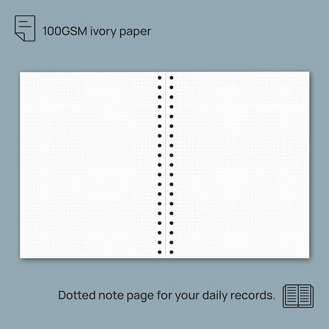 POPRUN Monthly Planner 2026-2027 Spiral Hardcover (8'' x 10''), 18 Months Calendar (Jan.2026-Jun.2027) - 2 Pages per Month with Dotted Note Pages, Sunday Start, Laminated Tab - Black