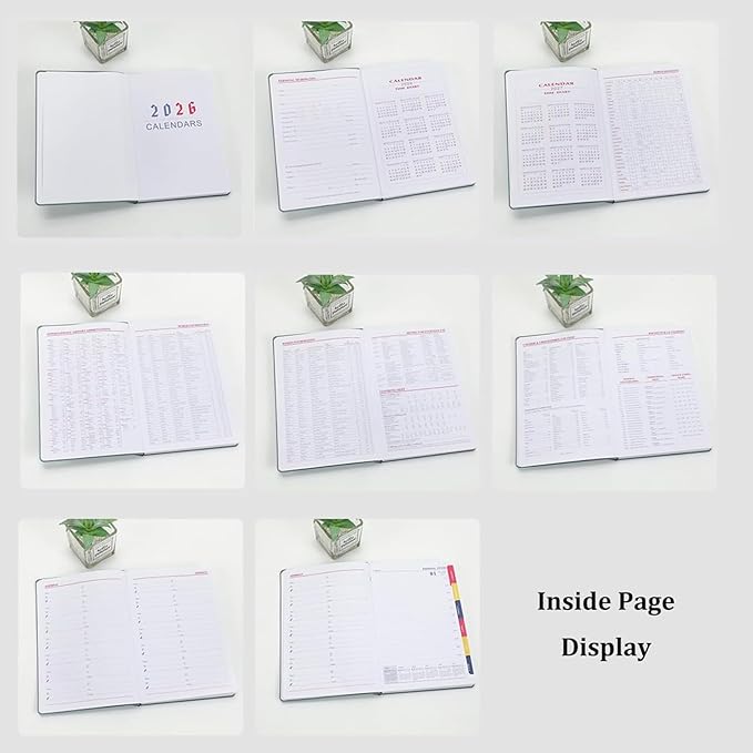 Custom Personalized 2026 A5 Planner - Customizable with Logo/Photo/Text | Soft PU Leather Cover, Monthly/Daily/Academic Weekly Pages & Calendar for School, Brown