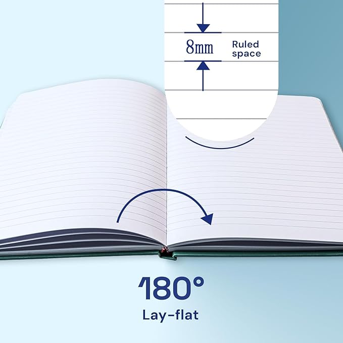 ONAVIA A4 Lined Journal Notebook, 8mm Ruled Notepad, Journaling for Writing, Work, School, Travel and Note Taking, Hardcover 160 Pages (80 Sheets) 8.27 x 11.6 inches (3 Pack Black)