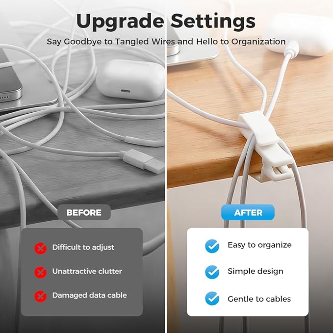 Movable Cord Holder for Nightstand, 2026 New Upgrade Cord Organizer Holder, Cable Organizers USB Cable Holder Wire Organizer Cord Clips, Cable Hider for Home, Office,Cubicle Accessories (3, Black)