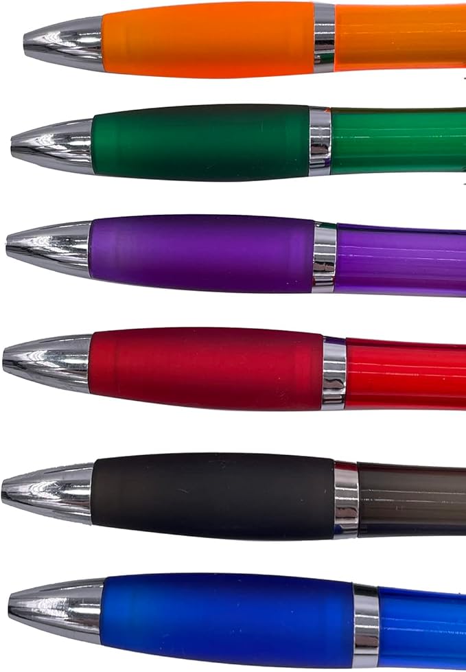 HEYZARDA Personalized Pens with Name Custom Text Logo Retractable Customized Ballpoint Pens for Church Office Business 50 Pcs, Blue