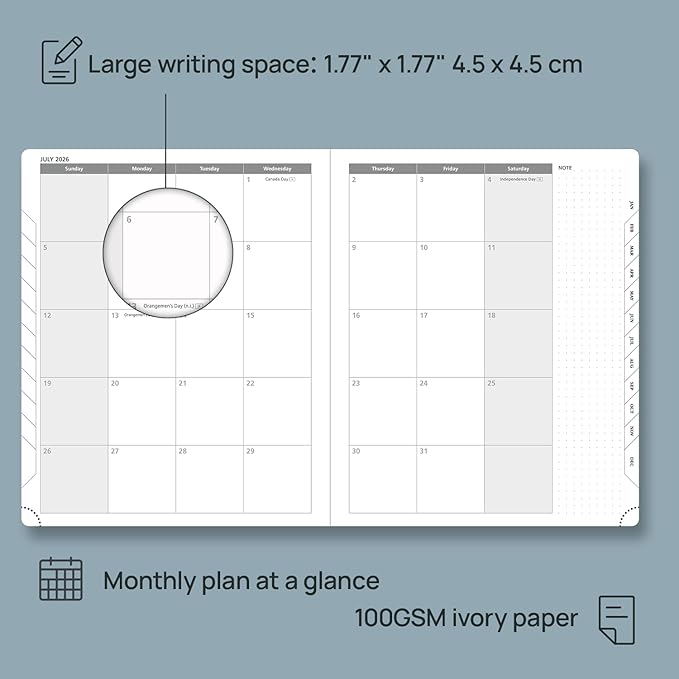 POPRUN 2026 Planner (Large - 8.5'' x 10.5'') - 2026 Weekly Calendar (Jan. 2026 - Dec. 2026) with Hourly Time Slots, Weekly/Monthly Appointment Book for Time Management - Leather Soft Cover - Blue Green