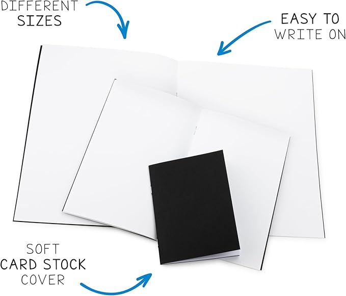 Hygloss Blank Books - Bulk 10 Pack – 4.25" x 5.5" A6 Kraft Paperback Blank Books for Kids to Write Stories, Doodle, Arts & Crafts – Plain Drawing Sketchbook, Unlined Journal, Notebook Without Lines