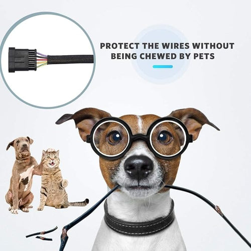 10ft - 1/2 inch Cord Protector Wire Loom Tubing Cable Sleeve Split Sleeve for USB Cable Power Cord Audio Video Cable - Management for TV Computer - Protect Cat from Chewing Cords - Black